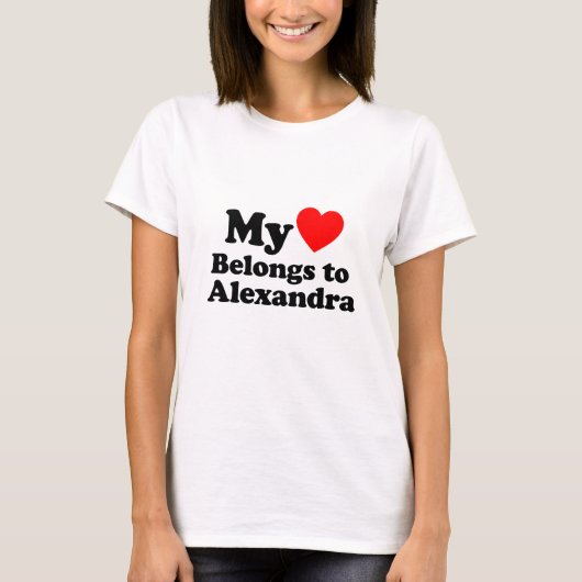 Mijn Hart behoort tot Alexandra T-shirt (Voorkant)
