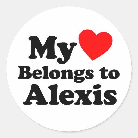 Mijn hart behoort tot Alexis Ronde Sticker (Voorkant)