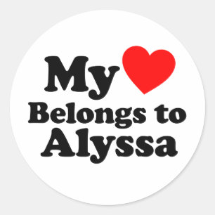 Mijn hart behoort tot Alyssa Ronde Sticker