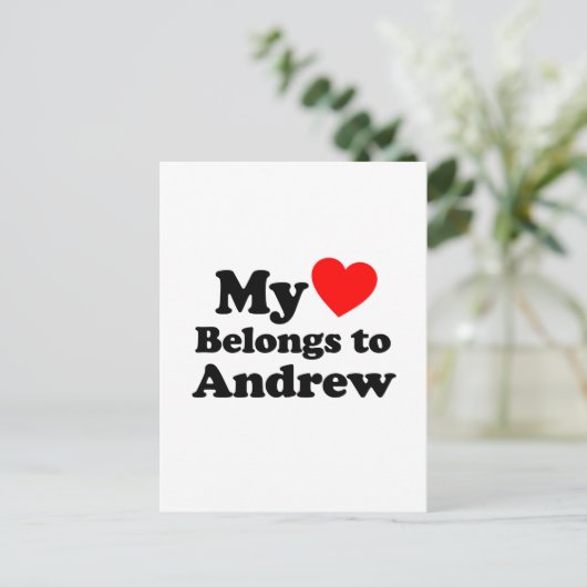 Mijn Hart behoort tot Andrew Briefkaart (Staand voorkant)