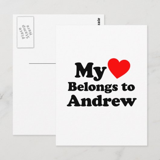 Mijn Hart behoort tot Andrew Briefkaart (Voorkant / Achterkant)