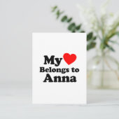Mijn hart behoort tot Anna Briefkaart (Staand voorkant)