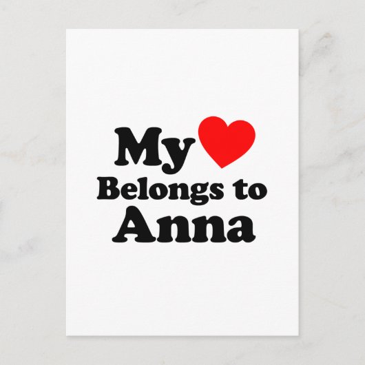 Mijn hart behoort tot Anna Briefkaart (Voorkant)