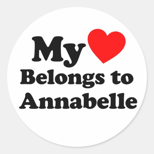 Mijn hart behoort tot Annabelle Ronde Sticker (Voorkant)