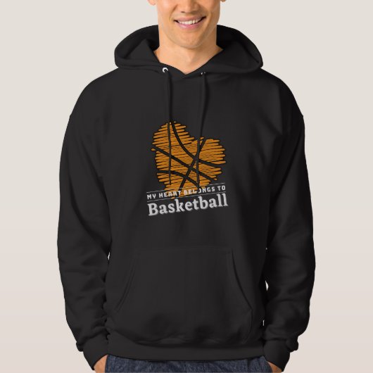 Mijn hart behoort tot BASKETBALL Hoodie (Voorkant)