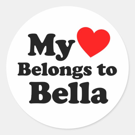 Mijn hart behoort tot Bella Ronde Sticker (Voorkant)