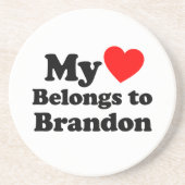 Mijn hart behoort tot Brandon Zandsteen Onderzetter (Voorkant)
