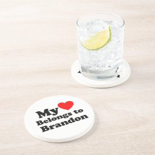 Mijn hart behoort tot Brandon Zandsteen Onderzetter