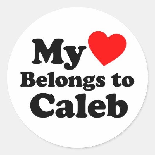 Mijn hart behoort tot Caleb Ronde Sticker (Voorkant)
