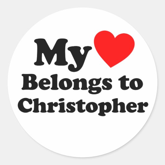 Mijn hart behoort tot Christopher Ronde Sticker (Voorkant)