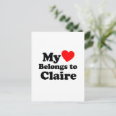 Mijn hart behoort tot Claire Briefkaart (Staand voorkant)