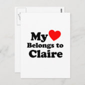 Mijn hart behoort tot Claire Briefkaart (Voorkant / Achterkant)