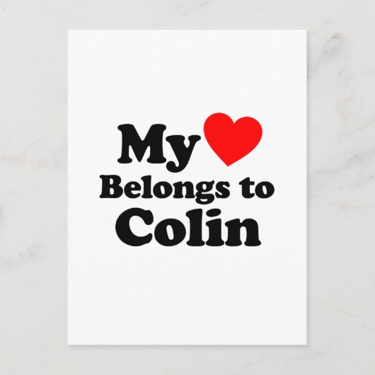 Mijn hart behoort tot Colin Briefkaart (Voorkant)
