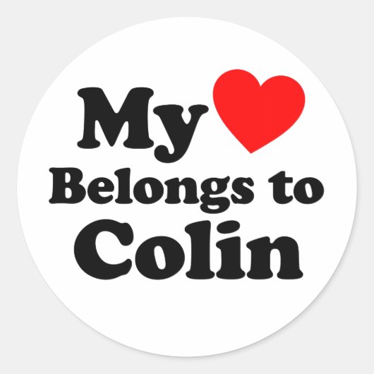 Mijn hart behoort tot Colin Ronde Sticker (Voorkant)