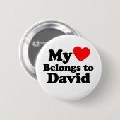 Mijn hart behoort tot David Ronde Button 5,7 Cm (Voorkant /achterkant)