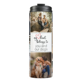 Mijn hart behoort tot de aangepaste 10-fotosjabloo thermosbeker