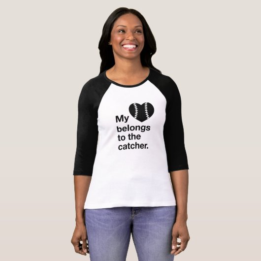 Mijn hart behoort tot de catcher. t-shirt (Voorkant volledig)