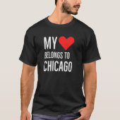 Mijn hart behoort tot de Chicago Jubileum Quote 20 T-shirt (Voorkant)