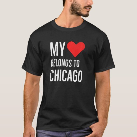 Mijn hart behoort tot de Chicago Jubileum Quote 20 T-shirt (Voorkant)