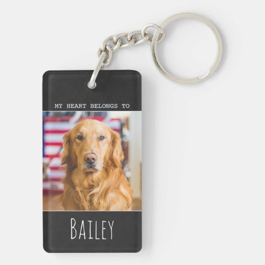 Mijn hart behoort tot de Dog Mam - Dog Pet Foto Sleutelhanger (achterkant)