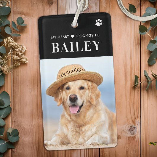 Mijn hart behoort tot de foto van Dog Pet Sleutelhanger