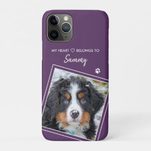 Mijn hart behoort tot de foto van Paars Dog Cat Pe Case-Mate iPhone Case