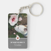 Mijn hart behoort tot de foto's van Dog 2 Sleutelhanger (achterkant)