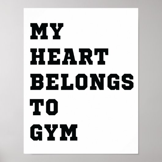 Mijn hart behoort tot de gym poster (Voorkant)