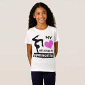 Mijn hart behoort tot de gymnastiek t-shirt (Voorkant volledig)