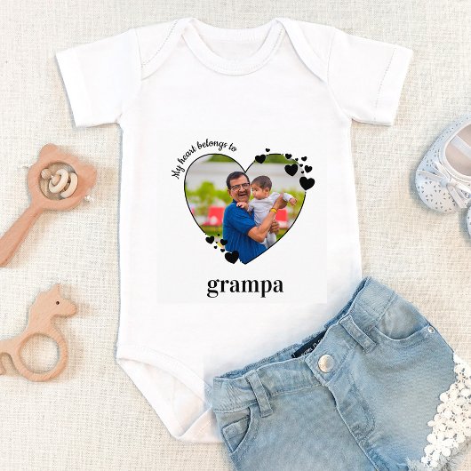 Mijn hart behoort tot de opa Custom Baby Foto Romper