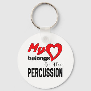 Mijn hart behoort tot de Percussie. Sleutelhanger