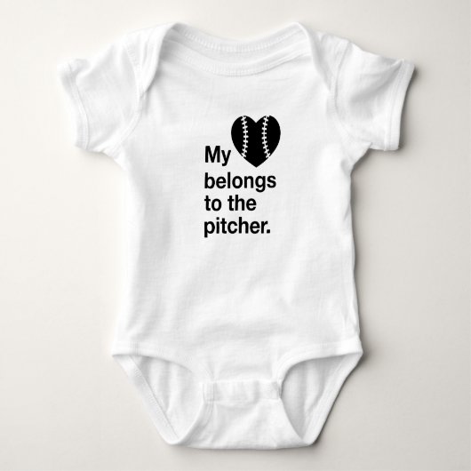 Mijn hart behoort tot de pitcher. t-shirt (Voorkant)