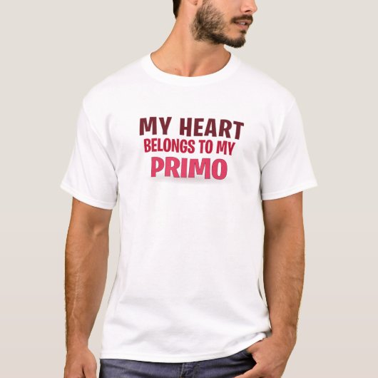Mijn hart behoort tot de Primo Funny Valentijnsdag T-shirt (Voorkant)