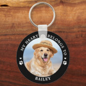 Mijn hart behoort tot Dog Custom Pet Photo Sleutelhanger (Achterkant)