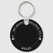 Mijn hart behoort tot Dog Custom Pet Photo Sleutelhanger (Achterkant)