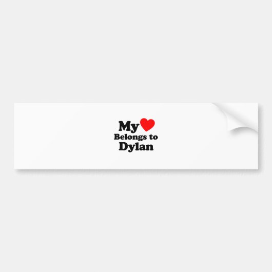 Mijn hart behoort tot Dylan Bumpersticker (Voorkant)