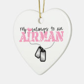 Mijn hart behoort tot een Airman Keramisch Ornament (Links)