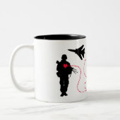 Mijn hart behoort tot een Airman Tweekleurige Koffiemok (Links)