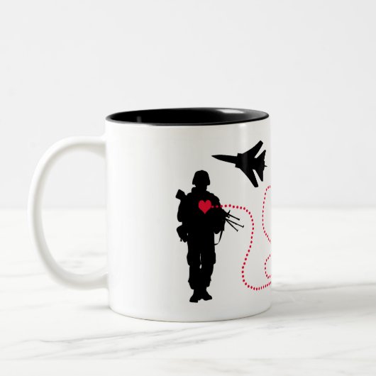 Mijn hart behoort tot een Airman Tweekleurige Koffiemok (Links)