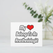 Mijn hart behoort tot een anesthesist briefkaart (Staand voorkant)