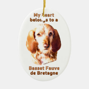 Mijn hart behoort tot een basset Fauve de Bretagne Keramisch Ornament