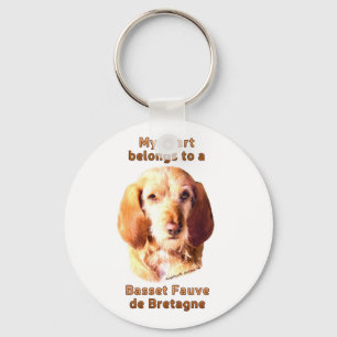 Mijn hart behoort tot een basset Fauve de Bretagne Sleutelhanger