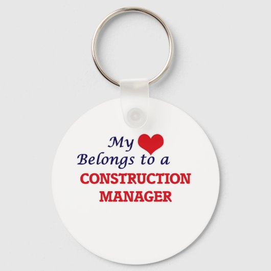 Mijn hart behoort tot een bouwmanager sleutelhanger (Voorkant)