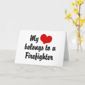 Mijn Hart behoort tot een Brandbestrijder Kaart (Gele Bloem)