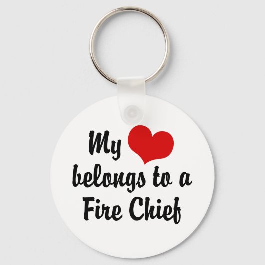 Mijn hart behoort tot een brandweerhoofd sleutelhanger (Voorkant)