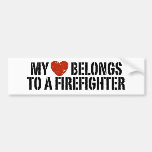 Mijn hart behoort tot een brandweerman bumpersticker