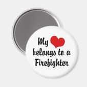 Mijn hart behoort tot een brandweerman magneet (Voorkant / Achterkant)
