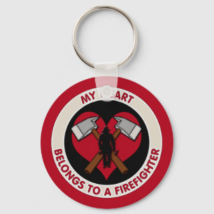 Mijn hart behoort tot een brandweerman sleutelhanger
