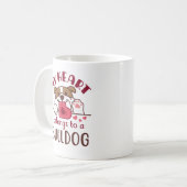 Mijn hart behoort tot een Bulldog Koffiemok (Voorkant links)