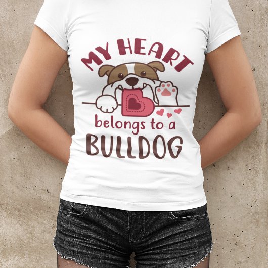 Mijn hart behoort tot een Bulldog T-Shirt